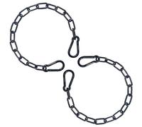 PNKPET 20 inches Heavy Duty Chain Link Fence Gate Chains 900lbs Capacity - Stainless Steel Chain Locks for Outside, Metal Chain for Horses Goats Dogs Stall Barns and Fence Gates, Black, 2 Pack