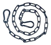 PNKPET 304 Stainless Steel Gate Chain 550lbs Capacity - 40" x 5/32" with M7 Carabiners, Chain Link Gate Latch for Outdoor Fence Livestock,Safety Hanging Metal Chain with 2 Carabiners, Black
