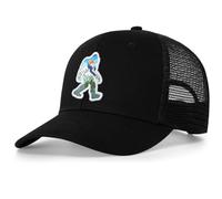Pnkvnlo Mesh Bigfoot Hat Leather Cap for Men- Great Snapback Closure Sasquatch Hat for Hunting & Hiking