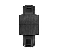 PNMNZTPAP Watch Fold Buckle Double Click Butterfly Quick Release Flat-End Universal Comfortable Strap Fashion Steel Brush Buckle 16mm 18mm Watch clasp(Black,16mm)