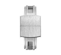 PNMNZTPAP Watch Fold Buckle Double Click Butterfly Quick Release Flat-End Universal Comfortable Strap Fashion Steel Brush Buckle 16mm 18mm Watch clasp(Sliver,18mm)