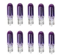 PNNNU 10Pcs W2W T5 12V 1.2W Car Halogen Lamp Instrument Lights Dashboard Bulb Auto Interior Light Car Styling,Purple