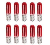 PNNNU 10Pcs W2W T5 12V 1.2W Car Halogen Lamp Instrument Lights Dashboard Bulb Auto Interior Light Car Styling,Red
