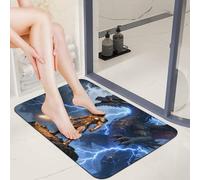 PNOMEDPKJ Diatomaceous Stone Mythic Hero Bath Mat Absorbent Shower Mat with Rubber Backing Quick Drying Bathroom Rug Washable Non Slip Decorative Floor Rug for Bathtub Sink