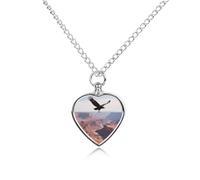 PNOMEDPKJ Personalized Vulture over Canyon Ashes Necklace for Dog Cat Heart Urn Necklace with Funnel Kit Pet Memorial Cremation Pendant Small Urn Keepsake Locket for Men Women