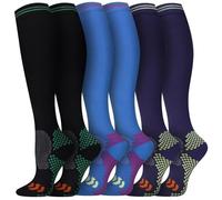 Pnosnesy Compression Socks for Men and Women 1/2/3 Pair 20-30 mmHg Compression Stockings Circulation for Athletics, Running, Flight Travel, Support