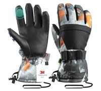 Pnosnesy Ski Gloves, Snow Gloves, Cold Weather Skiing & Snowboarding Waterproof Touchscreen Gloves, Unisex Fits Both Men & Women Child Kids With Wrist Strap