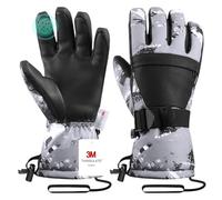 Pnosnesy Ski Gloves, Snow Gloves, Cold Weather Skiing & Snowboarding Waterproof Touchscreen Gloves, Unisex Fits Both Men & Women Child Kids With Wrist Strap