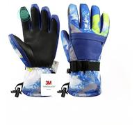 Pnosnesy Ski Gloves, Waterproof Snow Gloves Thermal Breathable Winter Gloves, Windproof Touchscreen Cold Weather Gloves for Men Women Kids