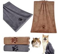 Pnoyws 2 Pack Dog Towels, 50 x 100cm Super Absorbent Microfiber Pet Towels - Fast Drying, Quick Drying Dog Towel Soft Comfortable Pet Bath Towel for Dogs Puppies Cats Bath Rain Travel