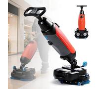 Pnpaea Floor Polisher,Commercial Floor Scrubber Machine, Mini Floor Machine,with Cleaning Width, Rotary Double Brushes 360° Rotating Head Cleaning Capacity 13000 Sqft/H Red