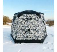Pnpaea Ice Fishing & Sauna Tent,2.0 Upgraded 3-Layer Thermal-Lock,Bivvy 3.3mCamouflage