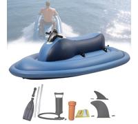 Pnpaea Inflatable Jet Ski,Seated Floating Pool Motor Boat,500w/700w Water Propulsion Jet Ski,Upgraded Dual-Fin Design Motorboat with Motor Thruster 10A/16A,for Diving,Kayaking B