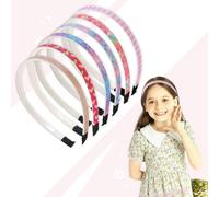 PNPGDYK 6PCS Glitter Headbands for Girls and Women Rainbow Gilrs Hair Band Stripe Alice Bands for Girls Kids Rainbow Headbands