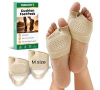 Pnrskter Metatarsal Pads for Women - 2PCS Adjustable Heel Strap Metatarsal Pads, SEBS Gel Ball of Foot Cushion Pads for Pain Relief, Breathable Design for Walking, Running or Standing (M Size)