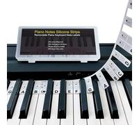 Pnrskter Silicone Piano Note Strip for Keyboard Piano, Removable Alternative to Piano Key Stickers, Ideal for Adult & Kids Beginners Learning Piano, Full Size for 88 Keys