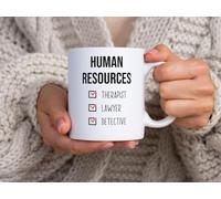 PNSAXBD HR coffee mug, half therapist, half lawyer, half detective, HR office mug 11OZ