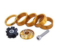 Pnuokn 1Set Bicycle Headset Bike Headset Spacers Front Fork Stem Gasket Set Black Red Blue Gold 4 Color Stem Top Cap Cover