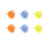 Pnuokn 6 Pcs Interactive Cat Toy Feathers Replacements for FOFO Teaser Wand, Exercise & Playing, Indoor Use, Unscented, 6cm, Kittens & Young Cats