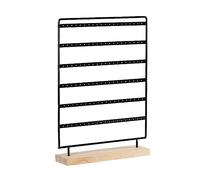 Pnuokn Earrings Organizer Jewelry Display Stand 6 Tiers Earring Holder Rack for Hanging Earrings Ear Studs with Wood Base Women Earrings Organizer