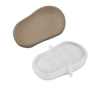 Pnuokn Handmade Storage Plate Molds Oval Storage Tray Molds Silicone Mould Castings Moulds Epoxy Resin Molds for Craft Making