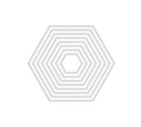 Pnuokn Nested Hexagon Frame Metal Die Cuts Exquisite Scrapbooking Embossing Template Holiday Greeting Cards Making Supplies Cutting Die