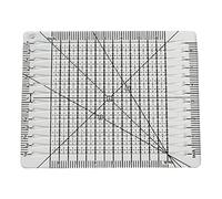 Pnuokn Quiltcut Strips Square Up Slotted Quilting Ruler - Clear Sewing Cut Square Rectangle Triangle - Transparent with Black Markings - Plastic - Single piece plastic molding