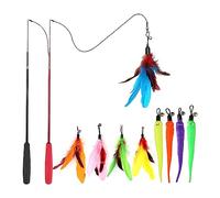 Pnuokn Set Of 13 Cat Toy Attachments Theme Wand Refills Kitten Exercise Training Replacement Heads Wand Pendants
