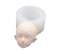 Pnuokn Silicone Mould, Human Face 3D Doll Clay Mold Ceramic Plaster Silicone Mold Handicrafts Soap Candle DIY Craft Resin Casting Tool Cake