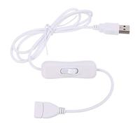 Pnuokn White Easy To Operate Extension Cable USB 2.0 With Switch For Table Lamps/Fans/Led Lights 12 Ft Extension Cord With Multiple Outlets