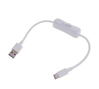 Pnuokn White USB To Type-C Cable With Switch High-Speed Data Transfer And Charging Cord For Digital Devices And Accessories Portable Data Cable TypeC Charger Cable Cable Phone Charging Cable