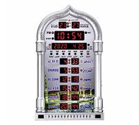 Pnuokn Works Azan Alarm Clock Islamic Digital 5 Namaaz Reminder Wall Clock Mosque Clock