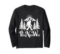 PNW Pacific Northwest Bigfoot Oregon Washington Montana Long Sleeve T-Shirt