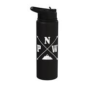 PNW Pacific Northwest Mountains Idaho Oregon Washington Gift Stainless Steel Insulated Water Bottle