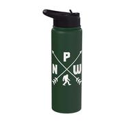 PNW Pacific Northwest Oregon Washington Bigfoot Sasquatch Stainless Steel Insulated Water Bottle