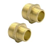 PnxdeobXL 2 Pieces Brass 1/2 Inch to 3/4 Inch Reducer Adapter, 1/2 Inch Hose Connector, Water Pipe Reducer (20 x 25 mm)