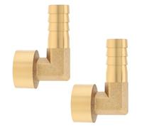 PNXKTXO 12mm Barbed Hose Fittings G3/4 Female 90 Degree Elbow Brass Barb Fitting Pipe Connector (12mm Barbed G3/4 Female)