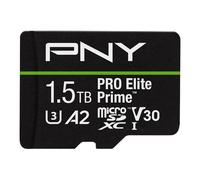 PNY 1.5TB PRO Elite Prime Class 10 U3 V30 A2 microSDXC Flash Memory Card + SD adapter - up to 200MB/s, Class 10, U3, V30, A2, 4K UHD, Full HD, UHS-I