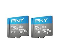 PNY 128GB Elite™ Mobile Accessories Class 10 U1 V10, A1 microSDXC Flash Memory Card for Mobile Devices - 100MB/s, Full HD, UHS-I, Micro SD 2-Pack