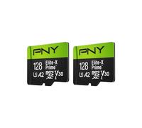 PNY 128GB Elite-X Prime C10 U3 V30 A2 microSDXC Flash Memory Card 2-Pack | Up to 150MB/s Read, UHS-I, 4K UHD, Full HD, Record High Resolution Content, Smartphones, Tablets, Drones, Cameras, Computers