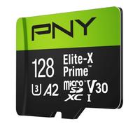 PNY 128GB Elite-X Prime C10 U3 V30 A2 microSDXC Flash Memory Card | Up to 150MB/s Read, UHS-I, 4K UHD, Full HD, Record High Resolution Content, Smartphones, Tablets, Drones, Cameras, Computers