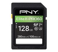 PNY 128GB EliteX-PRO60 Class 10 U3 V60 UHS-II SDXC Flash Memory Card