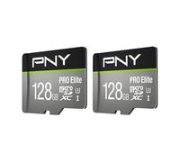 PNY 128GB PRO Elite™ Class 10 U3 V30 A2 microSDXC Flash Memory Card 2-Pack - Read Up to 100MB/s, Write Up to 90MB/s, 4K UHD, Full HD, UHS-I, Professional Performance, Smartphones, Action Cameras