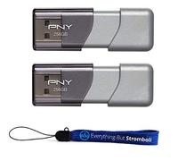 PNY 256GB USB 3.0 Flash Drive Elite Turbo Attache 3 (P-FD256GTBOP-GE) Two Pack Bundle Plus (1) Everything But Stromboli Lanyard