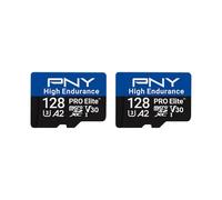PNY 2x128GB PRO Elite™ High Endurance C10 U3 V30 A2 microSDXC Flash Memory Card - Up to 100/90MB/s Read/Write, 4K UHD, Full HD, UHS-I, Surveillance, Home Security, Continuous Recording, Dash Cam