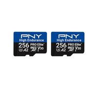 PNY 2x256GB PRO Elite™ High Endurance C10 U3 V30 A2 microSDXC Flash Memory Card - Up to 100/90MB/s Read/Write, 4K UHD, Full HD, UHS-I, Surveillance, Home Security, Continuous Recording, Dash Cam