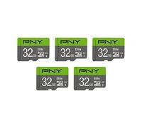 PNY 32GB Elite Class 10 U1 microSDHC Flash Memory Card - 100MB/s, Full HD, UHS-I, Micro SD, 5 Count (Pack of 1)