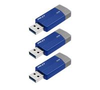 PNY 32GB Elite Edge USB 3.0 Flash Drive 3-Pack Blue