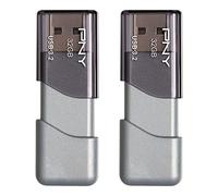 PNY 32GB Elite Turbo Attaché 3 USB 3.2 Flash Drive 2-Pack, Silver