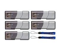 PNY 32GB USB 3.0 Flash Drive Elite Turbo Attache 3 (Five Pack Bundle) Model P-FD32GTBOP-GE Plus (2) Everything But Stromboli (TM) Lanyard